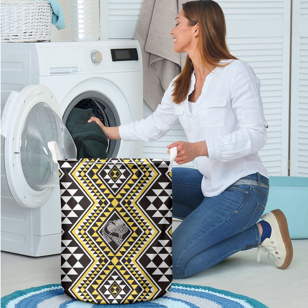 New Zealand Kowhai Taniko Motifs Laundry Basket Maori Poi Dance Costume Inspired