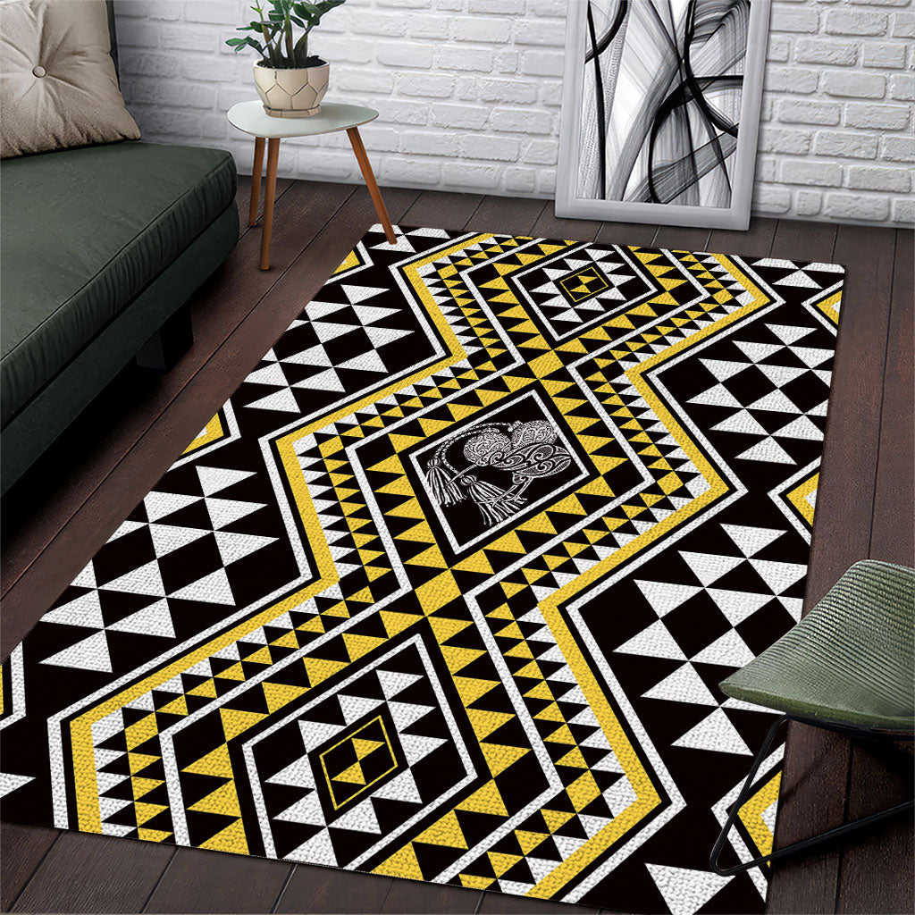 New Zealand Kowhai Taniko Motifs Area Rug Maori Poi Dance Costume Inspired