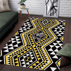 New Zealand Kowhai Taniko Motifs Area Rug Maori Poi Dance Costume Inspired