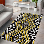 New Zealand Kowhai Taniko Motifs Area Rug Maori Poi Dance Costume Inspired