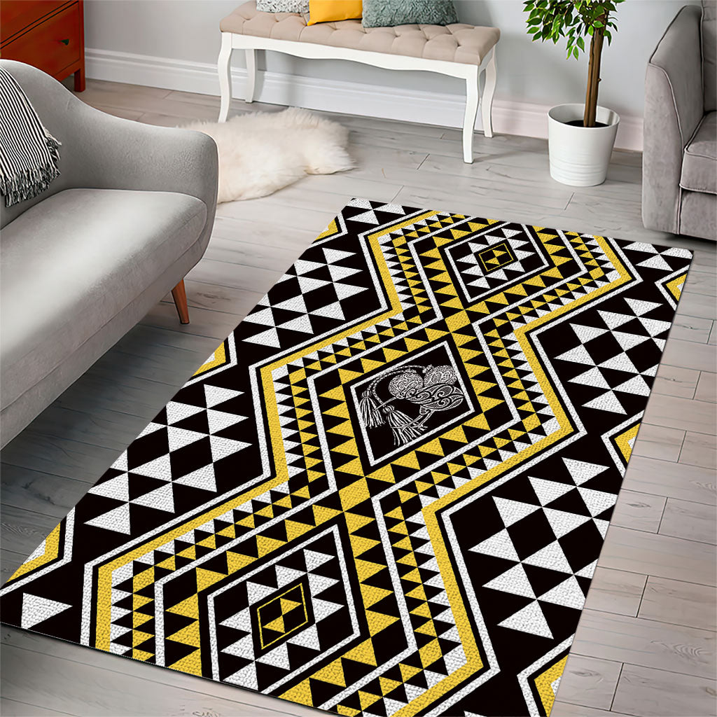 New Zealand Kowhai Taniko Motifs Area Rug Maori Poi Dance Costume Inspired