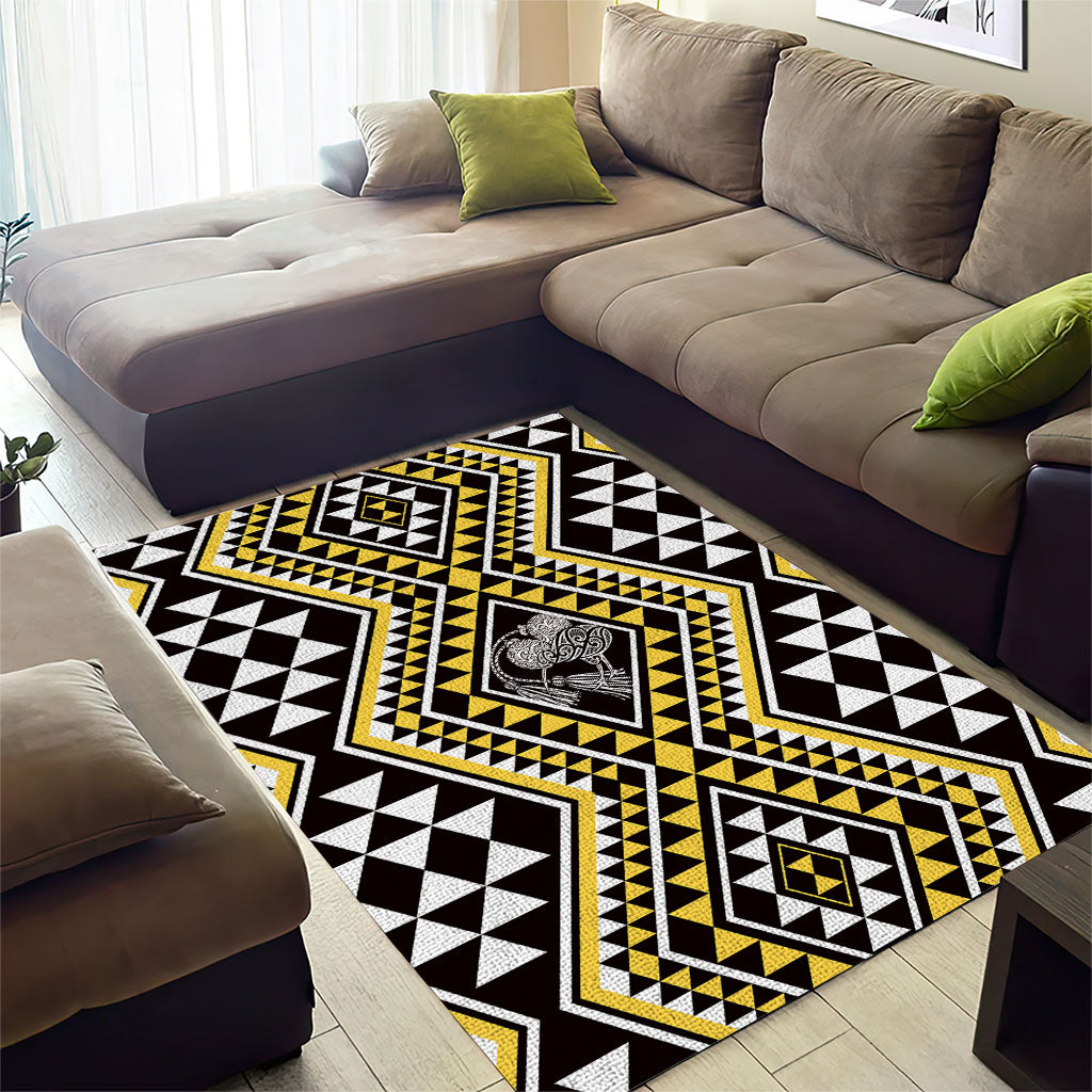 New Zealand Kowhai Taniko Motifs Area Rug Maori Poi Dance Costume Inspired