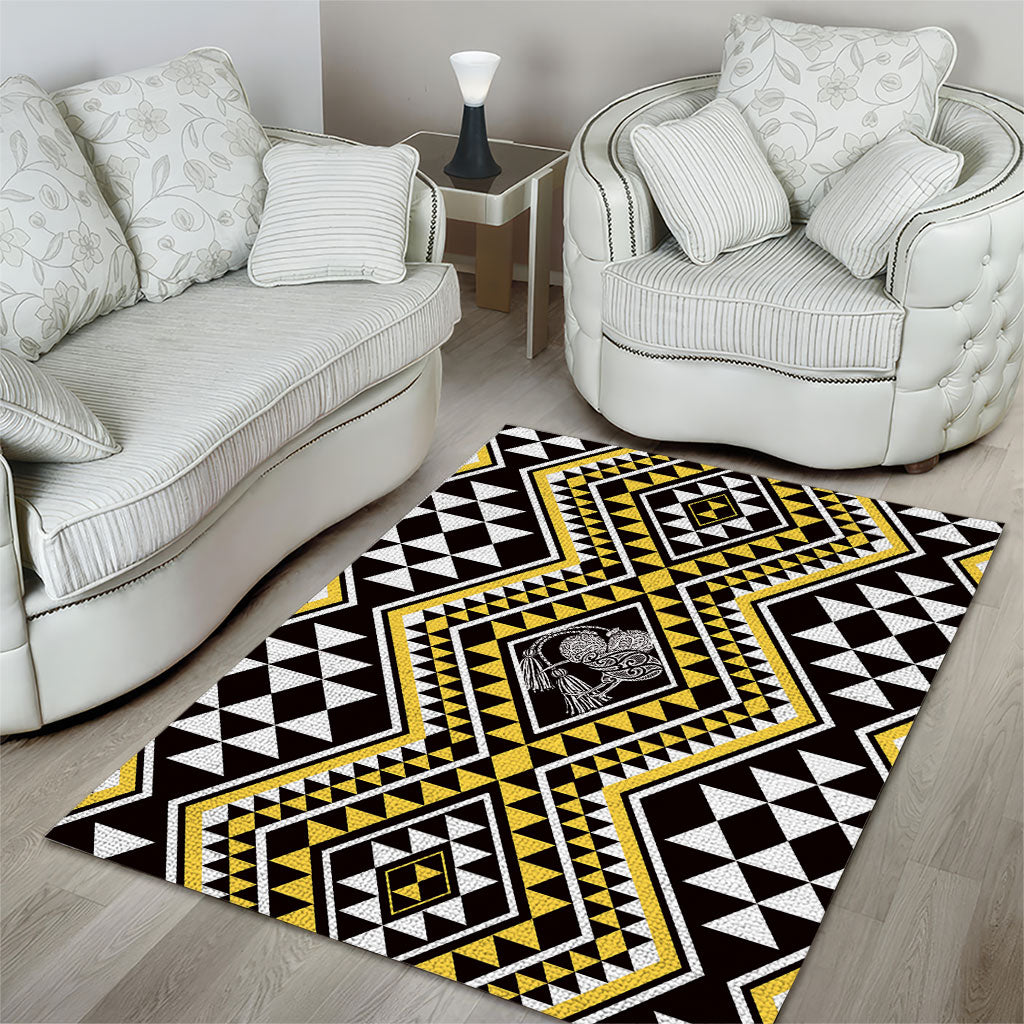 New Zealand Kowhai Taniko Motifs Area Rug Maori Poi Dance Costume Inspired