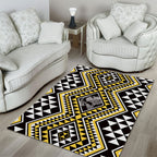 New Zealand Kowhai Taniko Motifs Area Rug Maori Poi Dance Costume Inspired