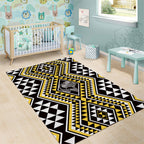 New Zealand Kowhai Taniko Motifs Area Rug Maori Poi Dance Costume Inspired