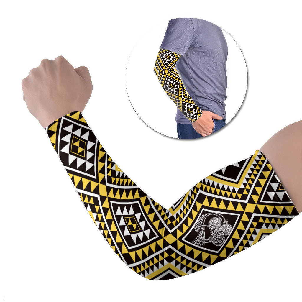 New Zealand Kowhai Taniko Motifs Arm Sleeves Maori Poi Dance Costume Inspired