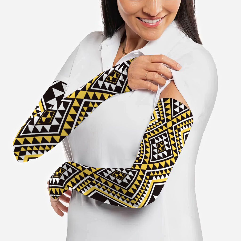 New Zealand Kowhai Taniko Motifs Arm Sleeves Maori Poi Dance Costume Inspired