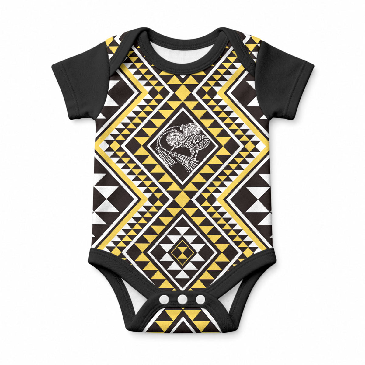 New Zealand Kowhai Taniko Motifs Baby Onesie Maori Poi Dance Costume Inspired