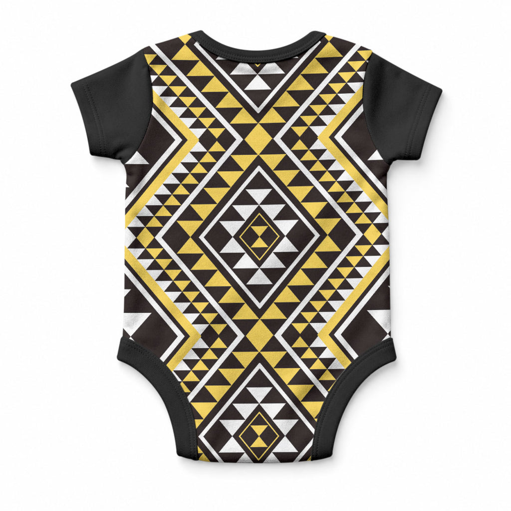 New Zealand Kowhai Taniko Motifs Baby Onesie Maori Poi Dance Costume Inspired