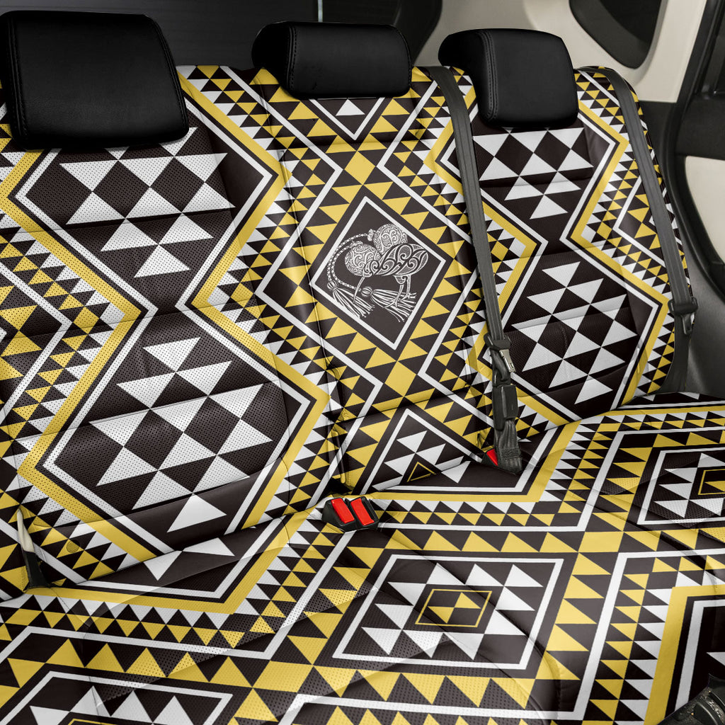 New Zealand Kowhai Taniko Motifs Back Car Seat Cover Maori Poi Dance Costume Inspired