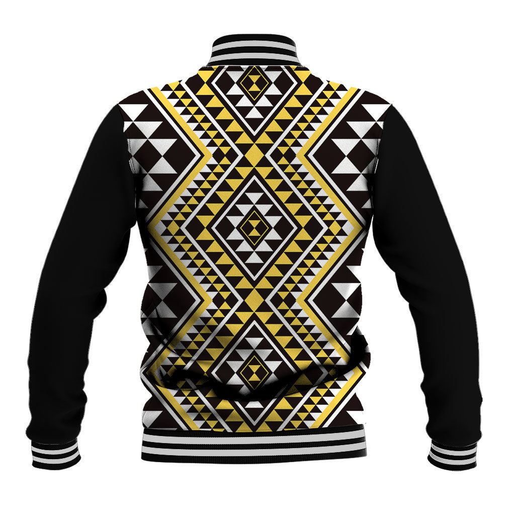 New Zealand Kowhai Taniko Motifs Baseball Jacket Maori Poi Dance Costume Inspired