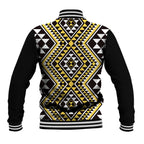 New Zealand Kowhai Taniko Motifs Baseball Jacket Maori Poi Dance Costume Inspired