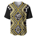 New Zealand Kowhai Taniko Motifs Baseball Jersey Maori Poi Dance Costume Inspired