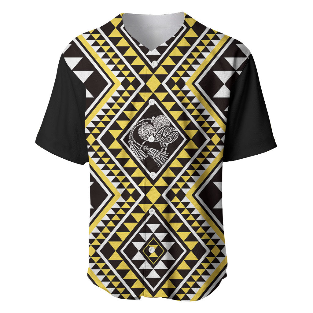 New Zealand Kowhai Taniko Motifs Baseball Jersey Maori Poi Dance Costume Inspired