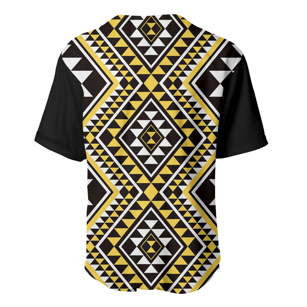 New Zealand Kowhai Taniko Motifs Baseball Jersey Maori Poi Dance Costume Inspired
