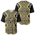 New Zealand Kowhai Taniko Motifs Baseball Jersey Maori Poi Dance Costume Inspired