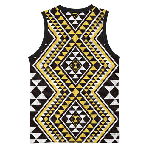 New Zealand Kowhai Taniko Motifs Basketball Jersey Maori Poi Dance Costume Inspired