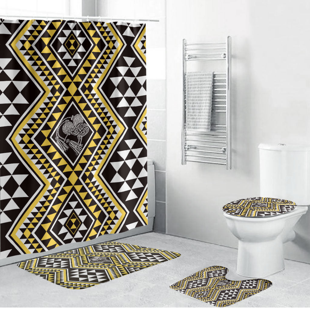 New Zealand Kowhai Taniko Motifs Bathroom Set Maori Poi Dance Costume Inspired