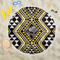 New Zealand Kowhai Taniko Motifs Beach Blanket Maori Poi Dance Costume Inspired
