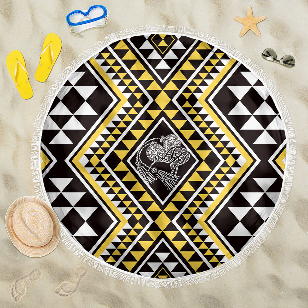 New Zealand Kowhai Taniko Motifs Beach Blanket Maori Poi Dance Costume Inspired
