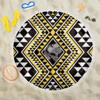 New Zealand Kowhai Taniko Motifs Beach Blanket Maori Poi Dance Costume Inspired