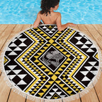 New Zealand Kowhai Taniko Motifs Beach Blanket Maori Poi Dance Costume Inspired
