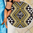 New Zealand Kowhai Taniko Motifs Beach Blanket Maori Poi Dance Costume Inspired