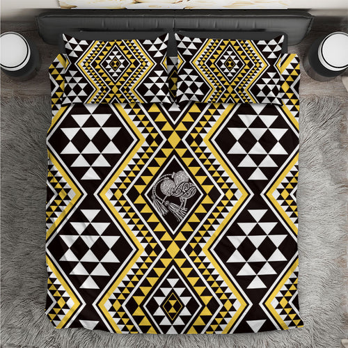 New Zealand Kowhai Taniko Motifs Bedding Set Maori Poi Dance Costume Inspired