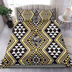 New Zealand Kowhai Taniko Motifs Bedding Set Maori Poi Dance Costume Inspired