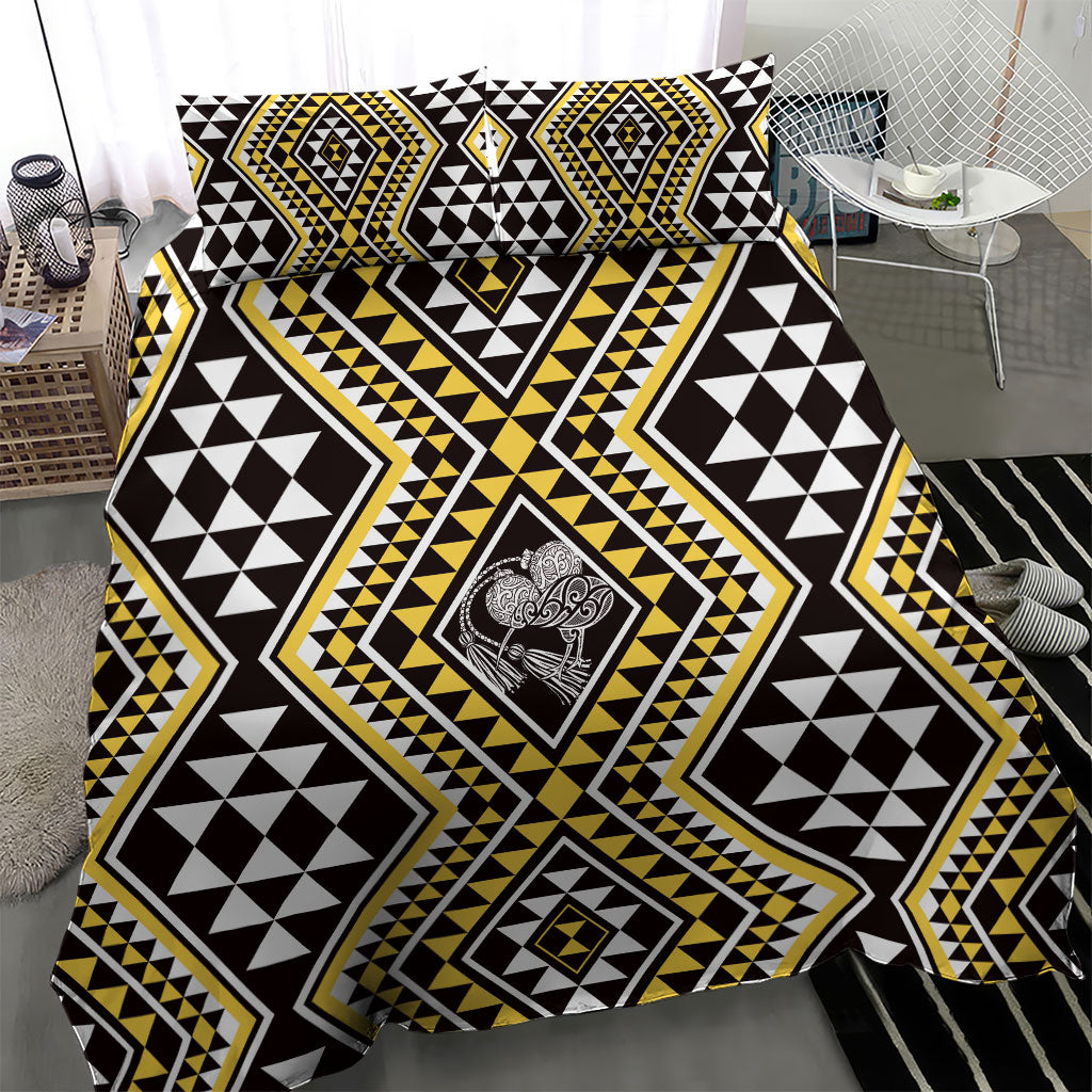 New Zealand Kowhai Taniko Motifs Bedding Set Maori Poi Dance Costume Inspired