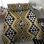 New Zealand Kowhai Taniko Motifs Bedding Set Maori Poi Dance Costume Inspired