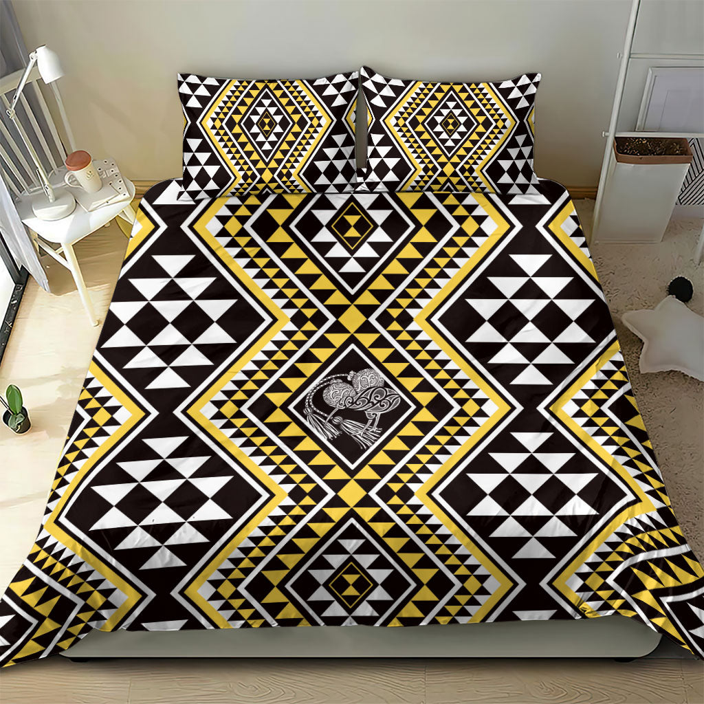 New Zealand Kowhai Taniko Motifs Bedding Set Maori Poi Dance Costume Inspired