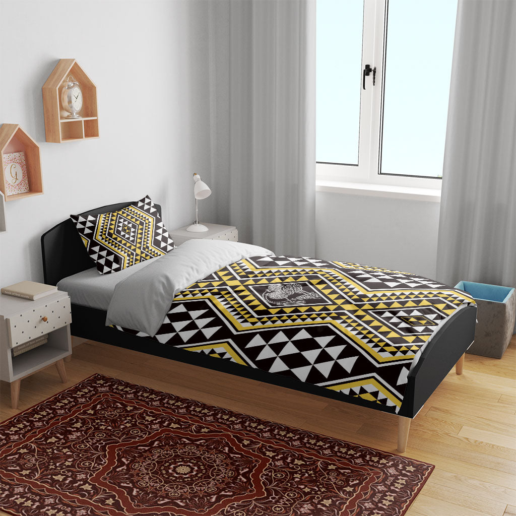 New Zealand Kowhai Taniko Motifs Bedding Set Maori Poi Dance Costume Inspired