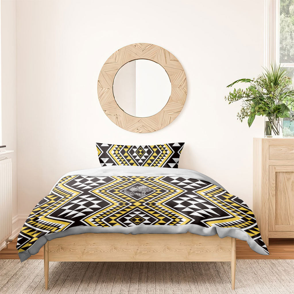New Zealand Kowhai Taniko Motifs Bedding Set Maori Poi Dance Costume Inspired