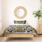 New Zealand Kowhai Taniko Motifs Bedding Set Maori Poi Dance Costume Inspired