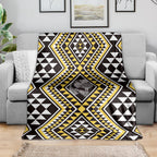 New Zealand Kowhai Taniko Motifs Blanket Maori Poi Dance Costume Inspired