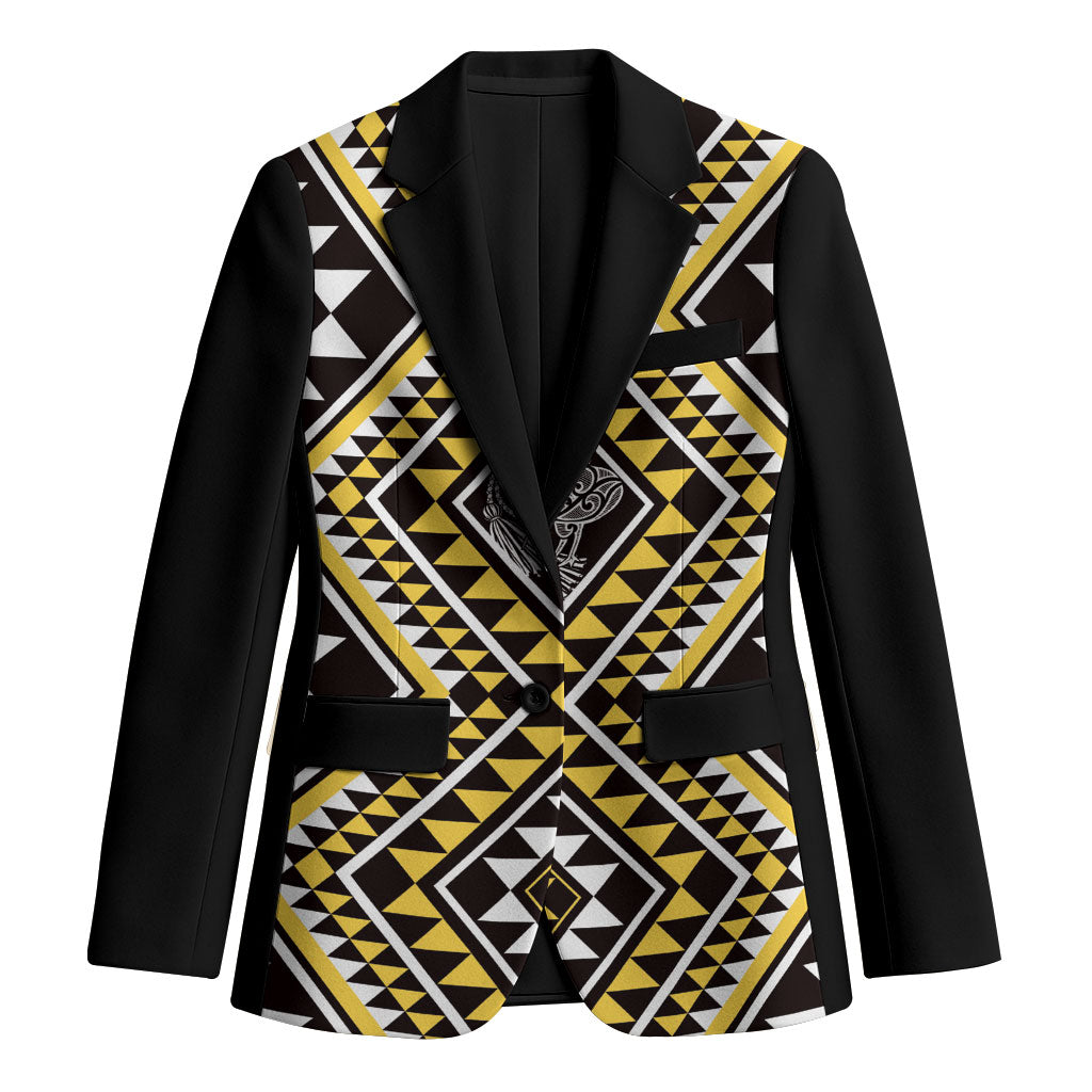 New Zealand Kowhai Taniko Motifs Blazer Maori Poi Dance Costume Inspired