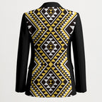 New Zealand Kowhai Taniko Motifs Blazer Maori Poi Dance Costume Inspired