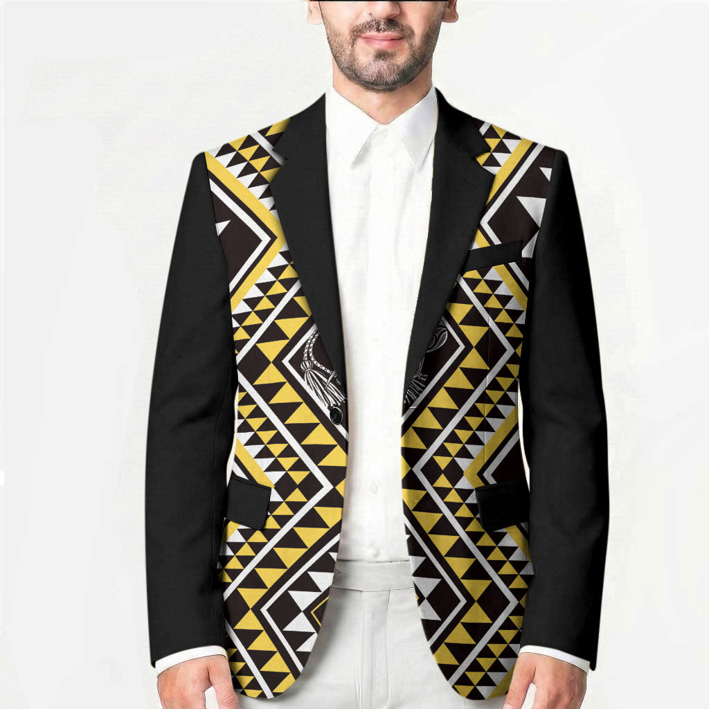 New Zealand Kowhai Taniko Motifs Blazer Maori Poi Dance Costume Inspired