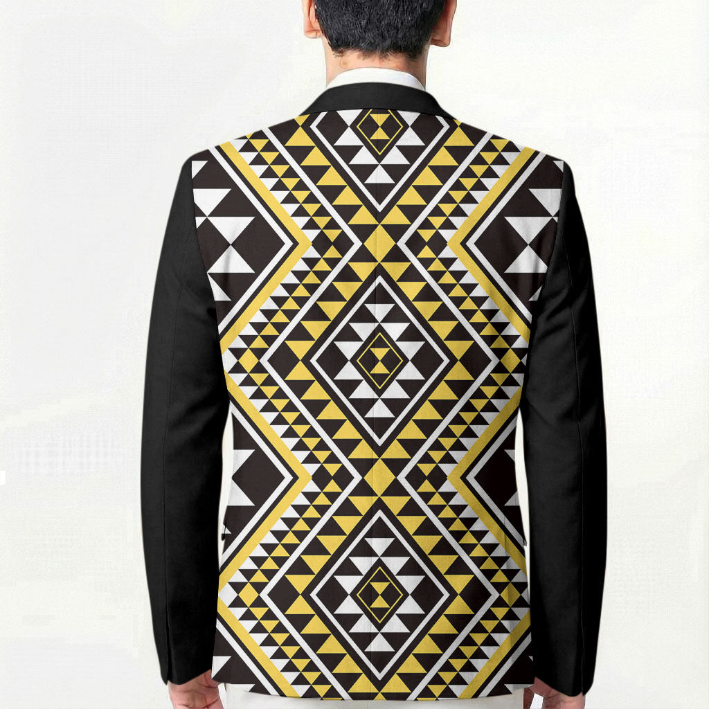 New Zealand Kowhai Taniko Motifs Blazer Maori Poi Dance Costume Inspired