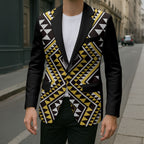 New Zealand Kowhai Taniko Motifs Blazer Maori Poi Dance Costume Inspired