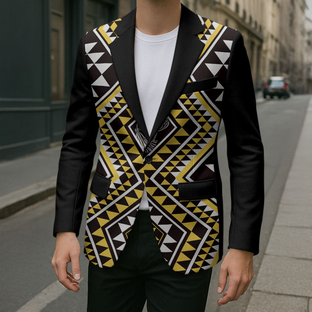 New Zealand Kowhai Taniko Motifs Blazer Maori Poi Dance Costume Inspired