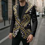 New Zealand Kowhai Taniko Motifs Blazer Maori Poi Dance Costume Inspired