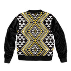New Zealand Kowhai Taniko Motifs Bomber Jacket Maori Poi Dance Costume Inspired