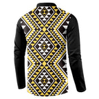 New Zealand Kowhai Taniko Motifs Button Sweatshirt Maori Poi Dance Costume Inspired