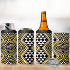 New Zealand Kowhai Taniko Motifs 4 in 1 Can Cooler Tumbler Maori Poi Dance Costume Inspired