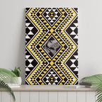 New Zealand Kowhai Taniko Motifs Canvas Wall Art Maori Poi Dance Costume Inspired