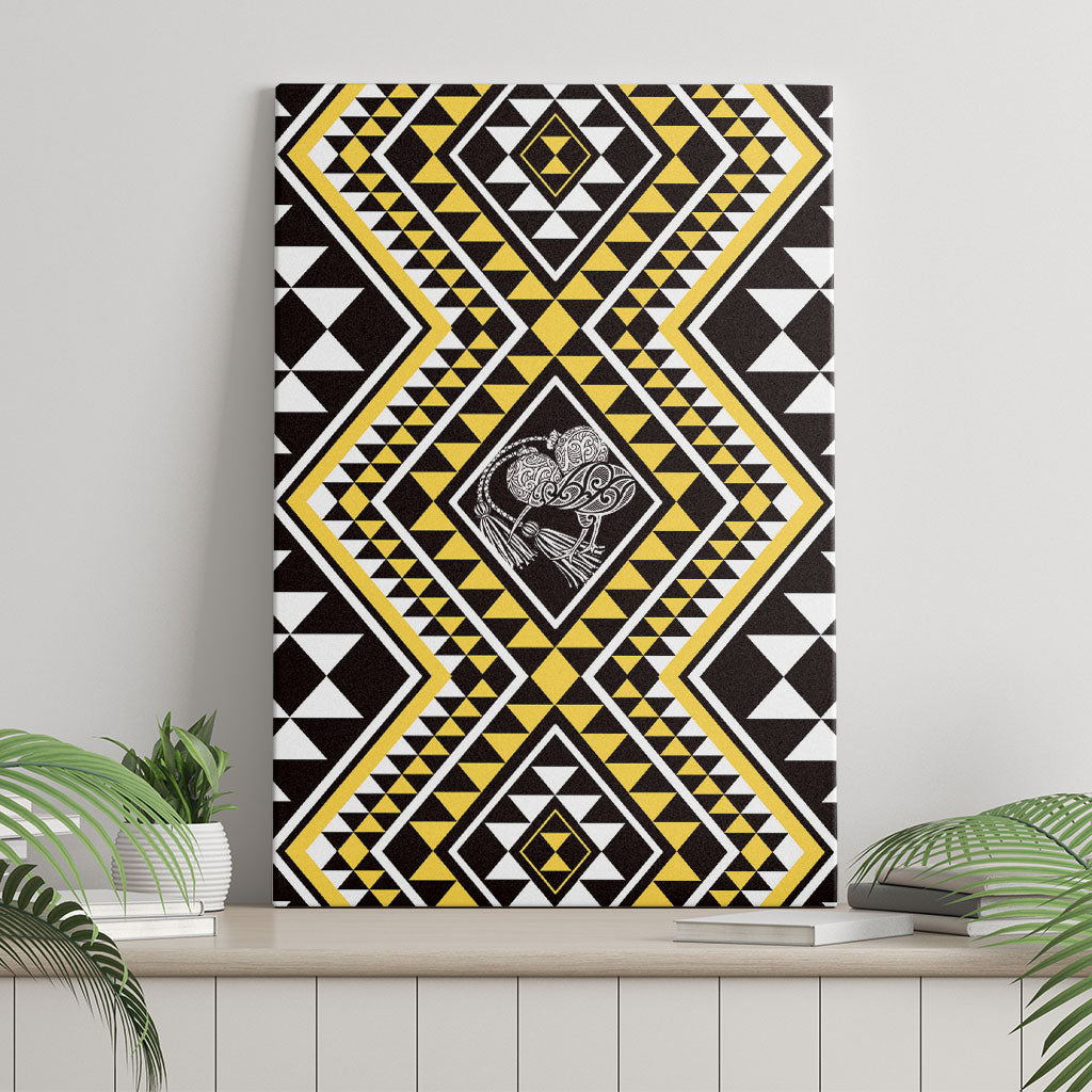 New Zealand Kowhai Taniko Motifs Canvas Wall Art Maori Poi Dance Costume Inspired