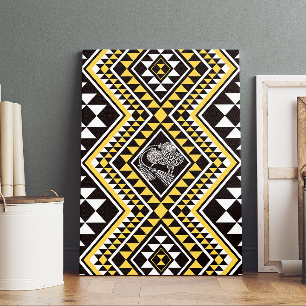 New Zealand Kowhai Taniko Motifs Canvas Wall Art Maori Poi Dance Costume Inspired
