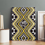 New Zealand Kowhai Taniko Motifs Canvas Wall Art Maori Poi Dance Costume Inspired